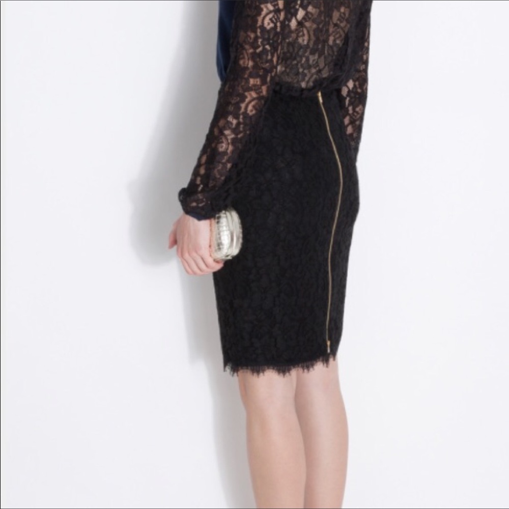 Diane Von Furstenberg Scotia Lace Pencil Skirt Exposed 2 Way Zipper